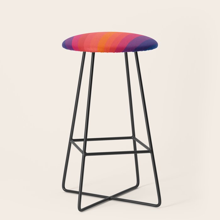 Sacred Geometric Stripes: Retro 80s Edition Stool Gallery Image 1