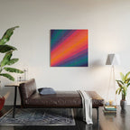 Sacred Geometric Stripes: Retro 80s Edition Wood Wall Art Gallery Image 2