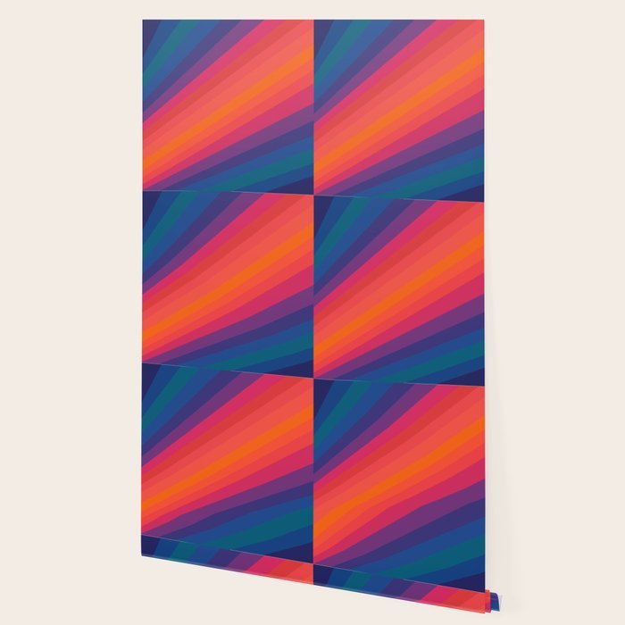 Sacred Geometric Stripes: Retro 80s Edition Wallpaper Gallery Image 2