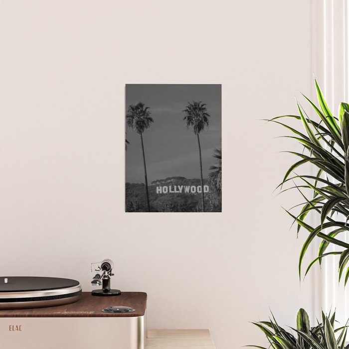 Hollywood Sign, Los Angeles, California black and white photograph / black and white photography Poster Gallery Image 2