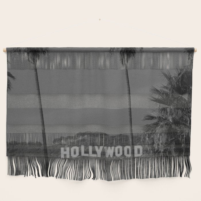 Hollywood Sign, Los Angeles, California black and white photograph / black and white photography Wall Hanging Gallery Image 1