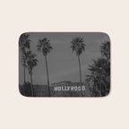 Hollywood Sign, Los Angeles, California black and white photograph / black and white photography Bath Mat Gallery Image 1
