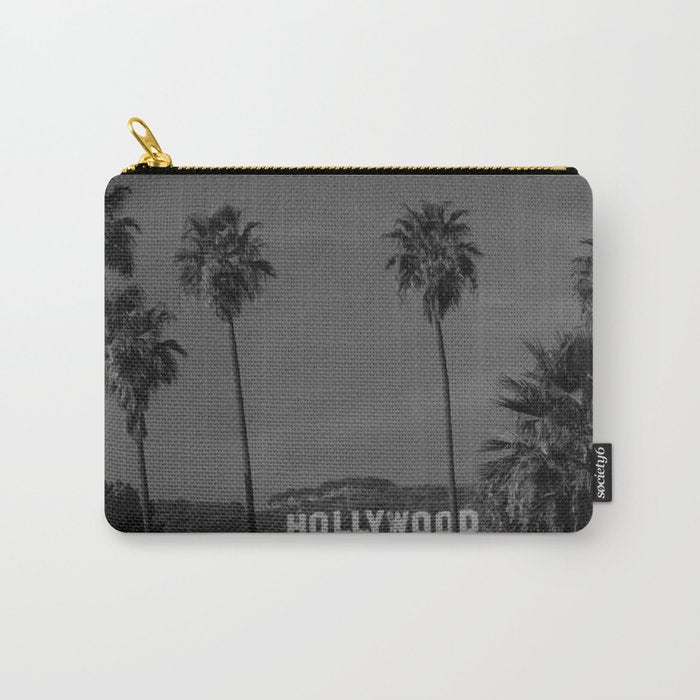 Hollywood Sign, Los Angeles, California black and white photograph / black and white photography Carry All Pouch Gallery Image 1