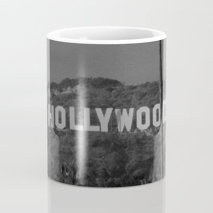 Hollywood Sign, Los Angeles, California black and white photograph / black and white photography Coffee Mug Gallery Image 4