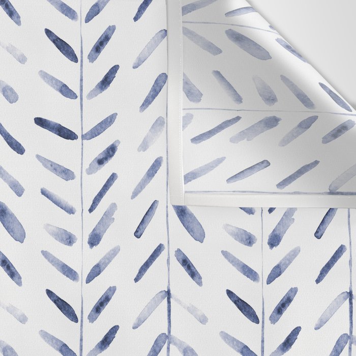 Indigo cuteness - watercolor abstract herringbone Wall Tapestry Gallery Image 3