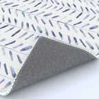Indigo cuteness - watercolor abstract herringbone Rug Gallery Image 4