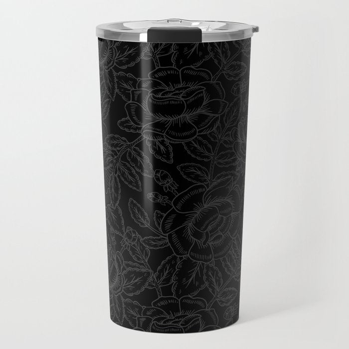 Gothic Country Rose in Black Travel Mug Gallery Image 1