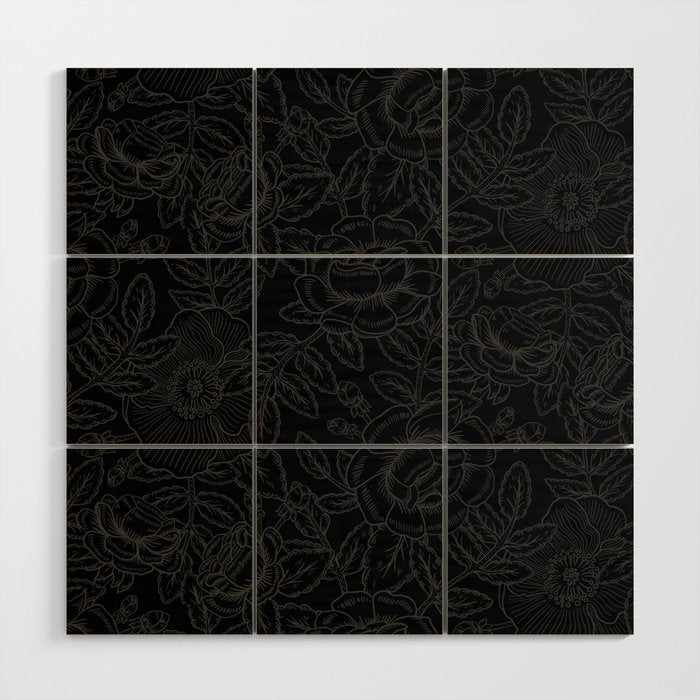 Gothic Country Rose in Black Wood Wall Art Gallery Image 1
