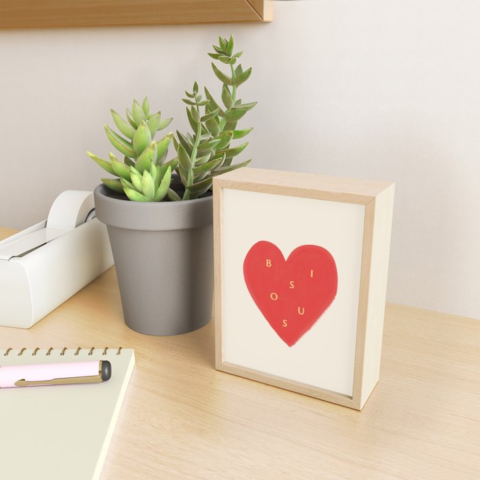 Heart Bisous - Love French Typography Mini Art Print Gallery Image 2