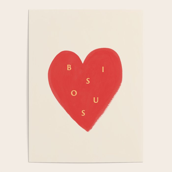 Heart Bisous - Love French Typography Poster Gallery Image 4