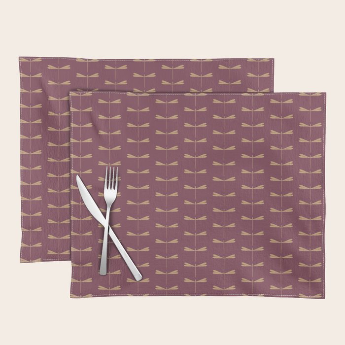 Dragonfly Pattern XIII Mauve Placemat Gallery Image 1