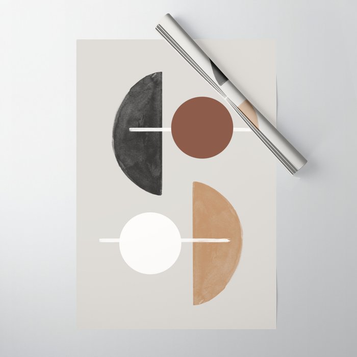 Moon and Sun Abstract Wrapping Paper Gallery Image 1