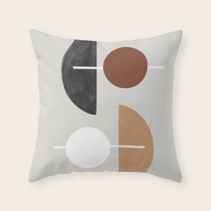 Moon and Sun Abstract Throw Pillow Gallery Image 1