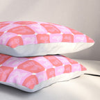 Checkerboard Bows in Pink and Red Pillow Sham Gallery Image 3