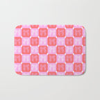Checkerboard Bows in Pink and Red Bath Mat Gallery Image 1