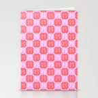 Checkerboard Bows in Pink and Red Stationery Card Gallery Image 2