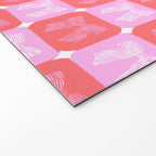 Checkerboard Bows in Pink and Red Welcome Mat Gallery Image 2