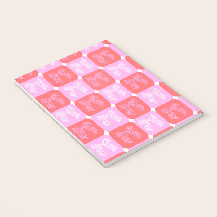 Checkerboard Bows in Pink and Red Notebook Gallery Image 3