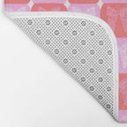 Checkerboard Bows in Pink and Red Bath Mat Gallery Image 2