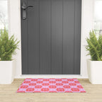 Checkerboard Bows in Pink and Red Welcome Mat Gallery Image 3