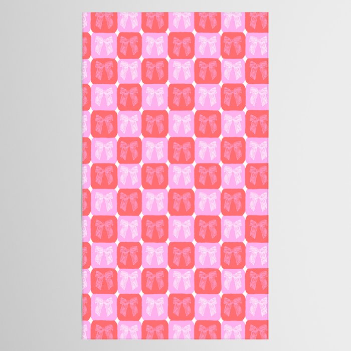 Checkerboard Bows in Pink and Red Tablecloth Gallery Image 2