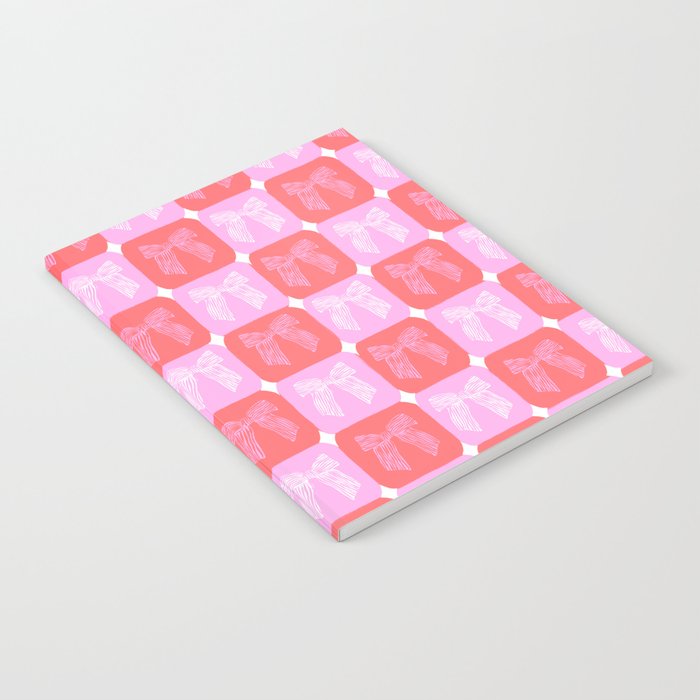 Checkerboard Bows in Pink and Red Notebook Gallery Image 1