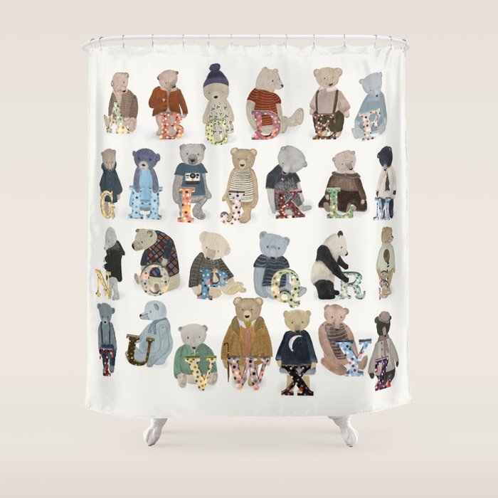 teddy bear alphabet Shower Curtain Gallery Image 1