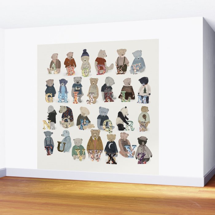 teddy bear alphabet Wall Mural Gallery Image 2