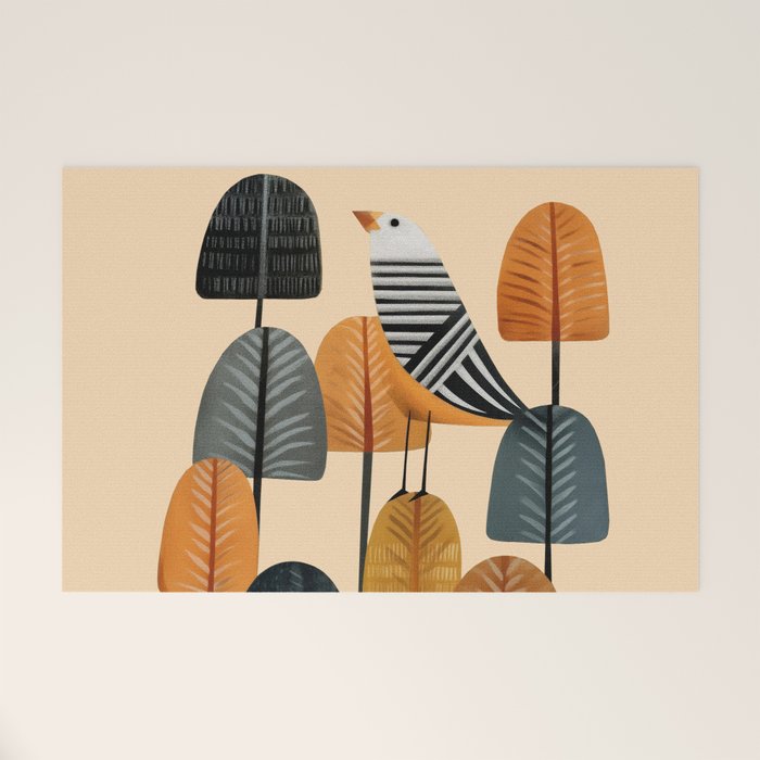 Song in the Autumn Grove Welcome Mat Gallery Image 1