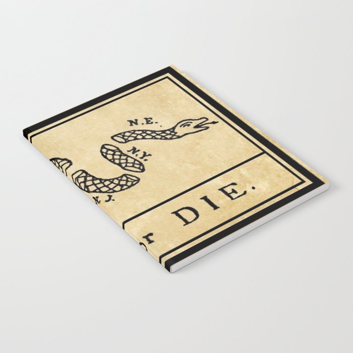 1776 "Join, or Die" Revolutionary War flag with 13 colonies, snake & no colors by Benjamin Franklin Notebook Gallery Image 2