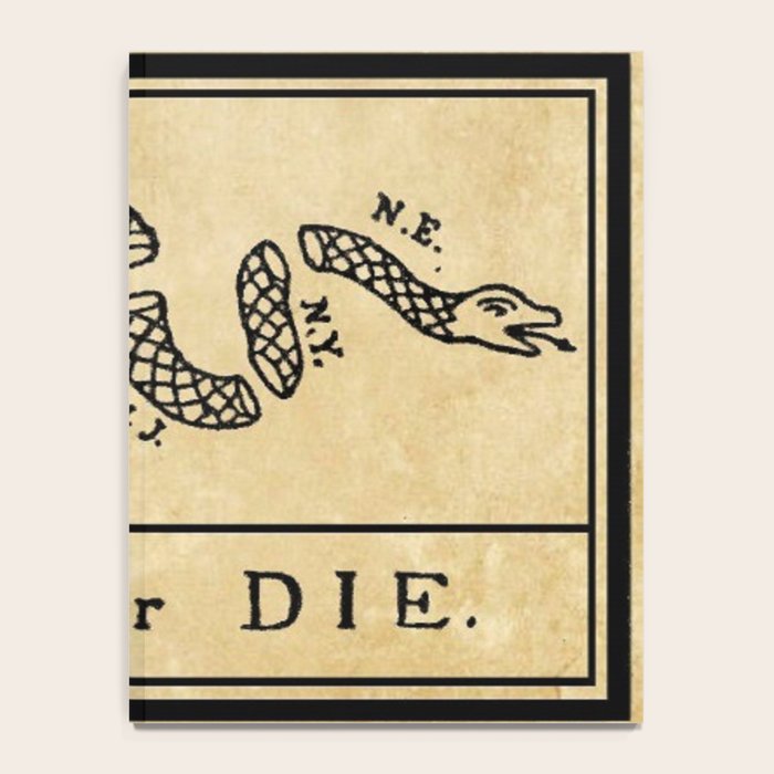 1776 "Join, or Die" Revolutionary War flag with 13 colonies, snake & no colors by Benjamin Franklin Notebook Gallery Image 4