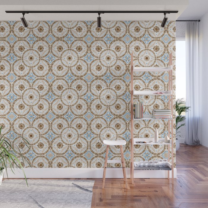 Rustic Tile Mandala A Wall Mural Gallery Image 1