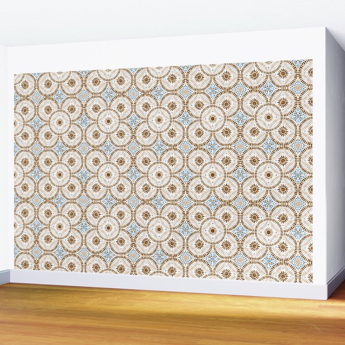 Rustic Tile Mandala A Wall Mural Gallery Image 2