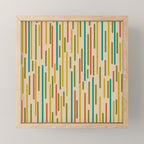 Mid Century Mod Line Dance Pattern in Orange, Teal, Mustard, Olive, and Beige Mini Art Print Gallery Image 1