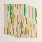 Mid Century Mod Line Dance Pattern in Orange, Teal, Mustard, Olive, and Beige Wrapping Paper Gallery Image 3