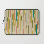 Mid Century Mod Line Dance Pattern in Orange, Teal, Mustard, Olive, and Beige Laptop Sleeve Gallery Image 1