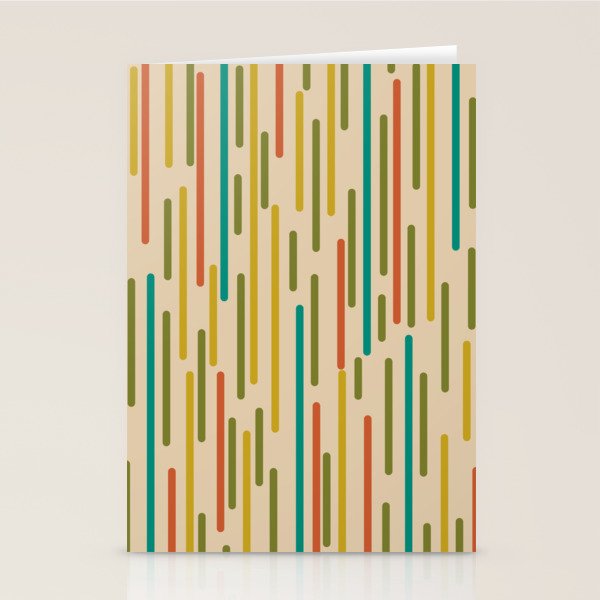 Mid Century Mod Line Dance Pattern in Orange, Teal, Mustard, Olive, an ...