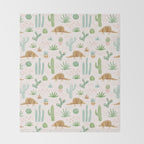 Armadillos in the Desert - Watercolor Throw Blanket Gallery Image 2