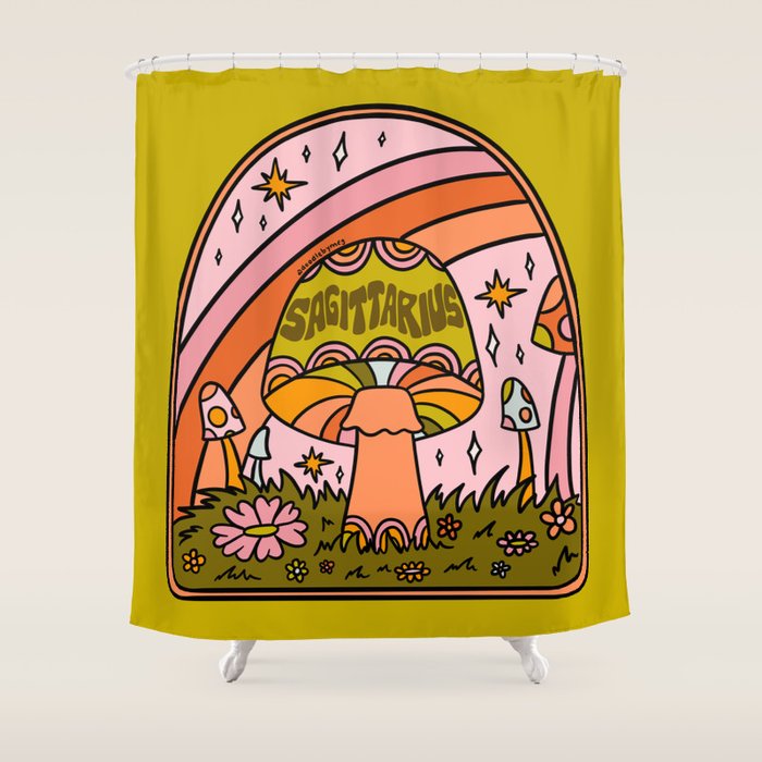 Sagittarius Mushroom Shower Curtain Gallery Image 1