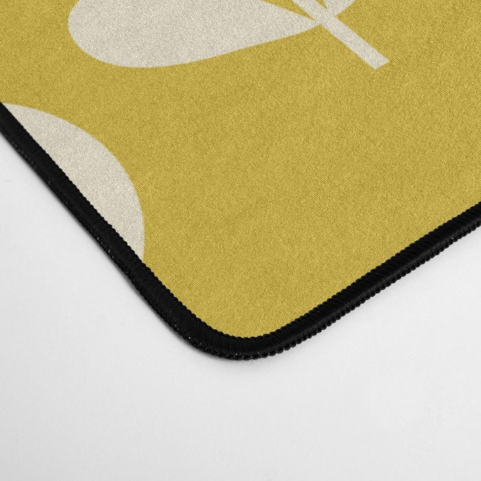 Flowers geometry mustard - retro pattern no3 Desk Mat Gallery Image 4