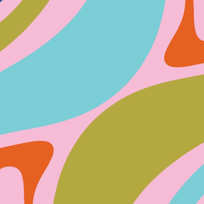 Retro Abstract New Groove Trippy Boho Pattern Multicolored on Pink Coffee Mug Gallery Image 2