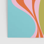 Retro Abstract New Groove Trippy Boho Pattern Multicolored on Pink Poster Gallery Image 3