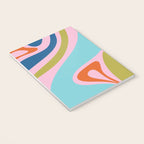 Retro Abstract New Groove Trippy Boho Pattern Multicolored on Pink Notebook Gallery Image 3