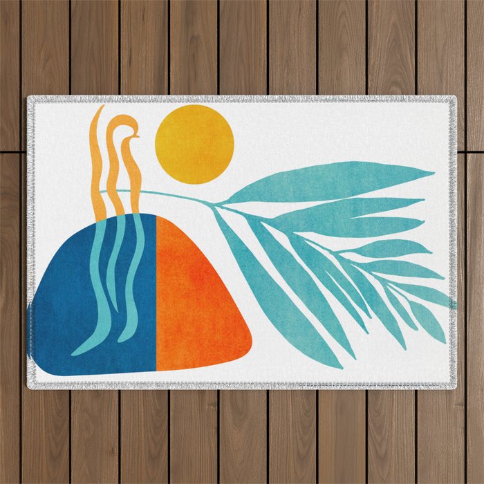 Modern Pop Abstract Landscape Outdoor Rug Gallery Image 1