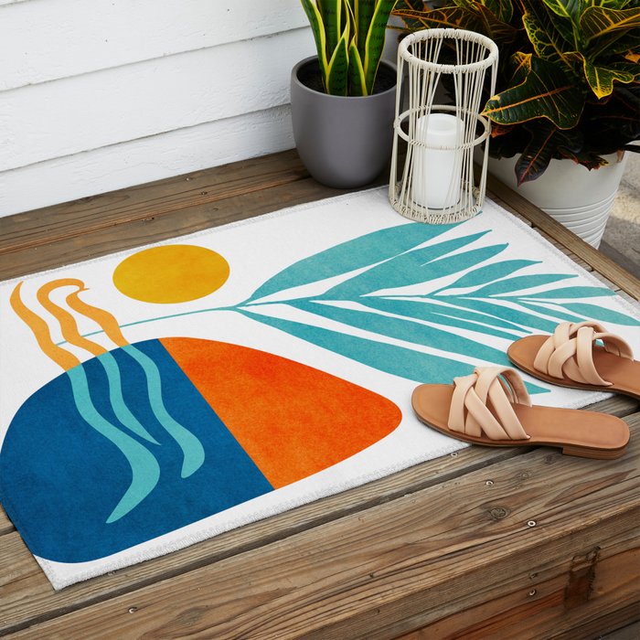 Modern Pop Abstract Landscape Outdoor Rug Gallery Image 2