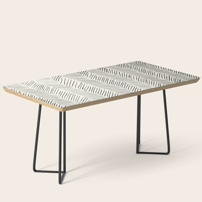 Herringbone Black on Cream Coffee Table Gallery Image 1
