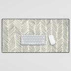 Herringbone Black on Cream Desk Mat Gallery Image 1