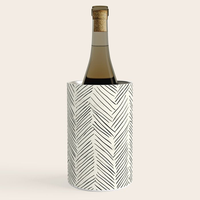 Herringbone Black on Cream Wine Chiller Gallery Image 2