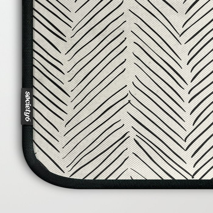 Herringbone Black on Cream Laptop Sleeve Gallery Image 3