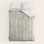 Herringbone Black on Cream Duvet Cover Gallery Image 6